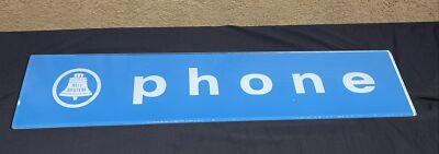 USA製 60s~70's Vintage Phone Booth Sign VTG 1960-70's Glass BELL Telephone Booth/Pay Phone Sign-25 1/2