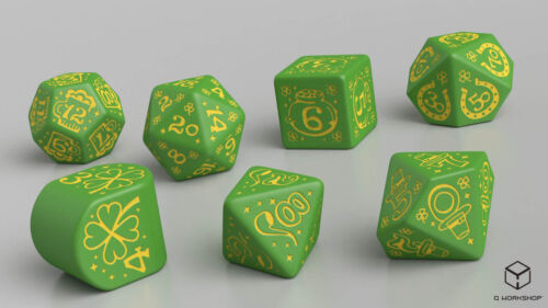 Q-Workshop BNIB St. Patrick Dice Set - The Lucky Charm - LIMITED EDITION! - Picture 1 of 1
