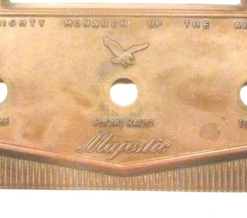 Vintage MAJESTIC 5B05A CHAIRSIDE RADIO: MASSIVE ABDECKPLATTE - Kupfer oder Messing - Bild 2 von 5