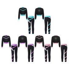 Kids Girls Activewear Competition Outfit Workout Sport Set Fitness Performance