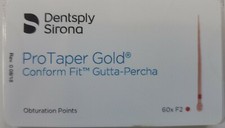 Protaper Gold F2 Gutta Percha Points Dentsply Tulsa Box of 60 Dental Universal