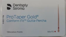Protaper Gold F2 Gutta Percha Points Dentsply Tulsa Box of 60 Dental Universal 