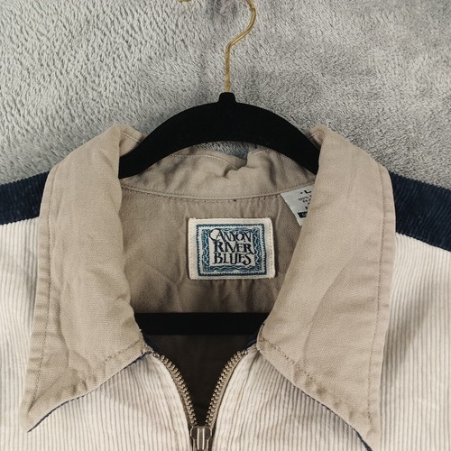 90's Vintage Canyon River Blues Corduroy Full Zip Jacket LARGE Two tone Fall - Picture 5 of 17