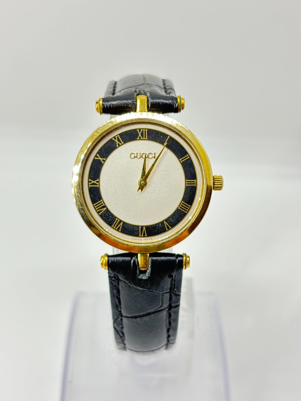 [Exc+5] Gucci 2000M Black Gold Quartz Men's Watch From Japan Used Working