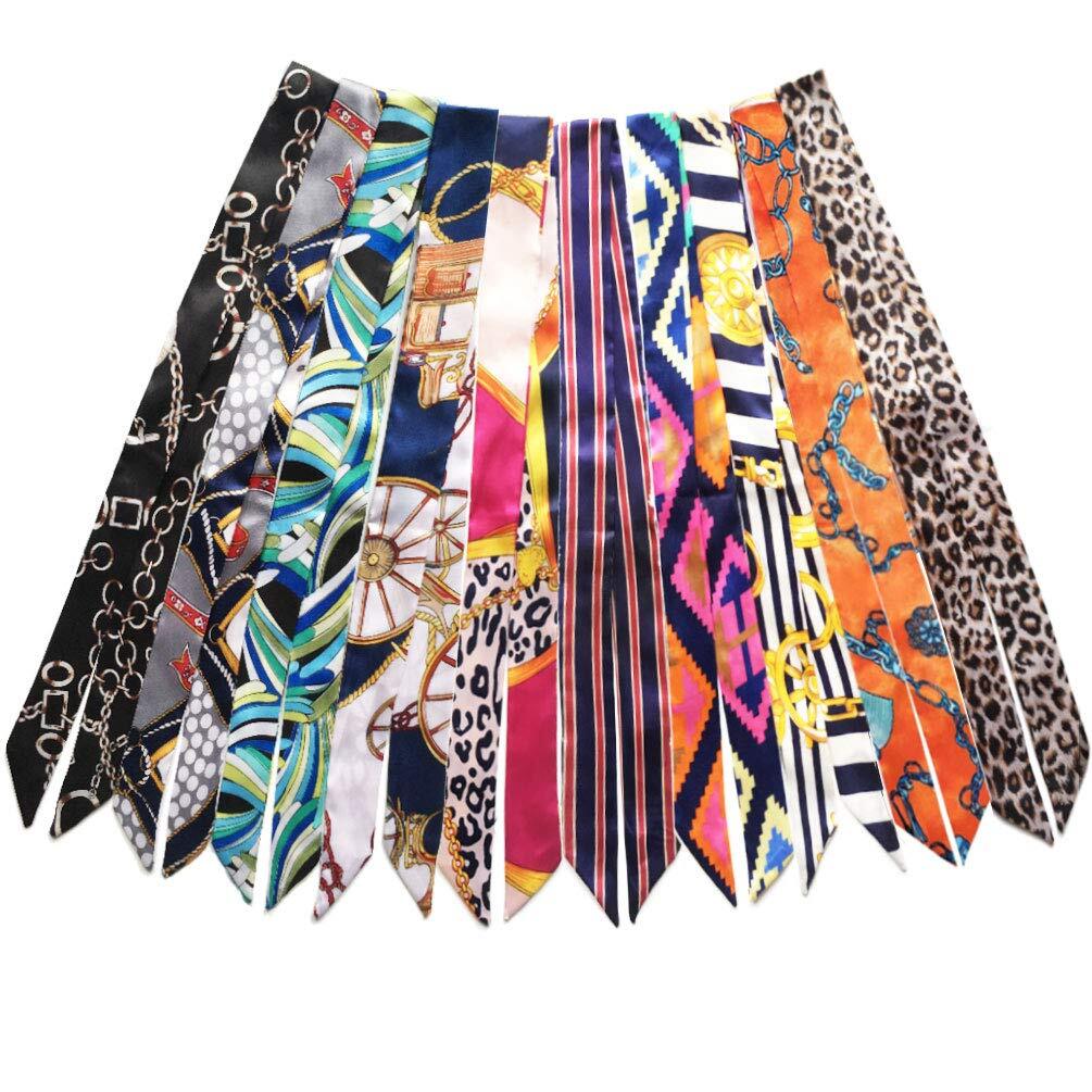 10 Pack Fashion Scarf Bags for Women - Hair Neck Handbag Scarves Band-image
