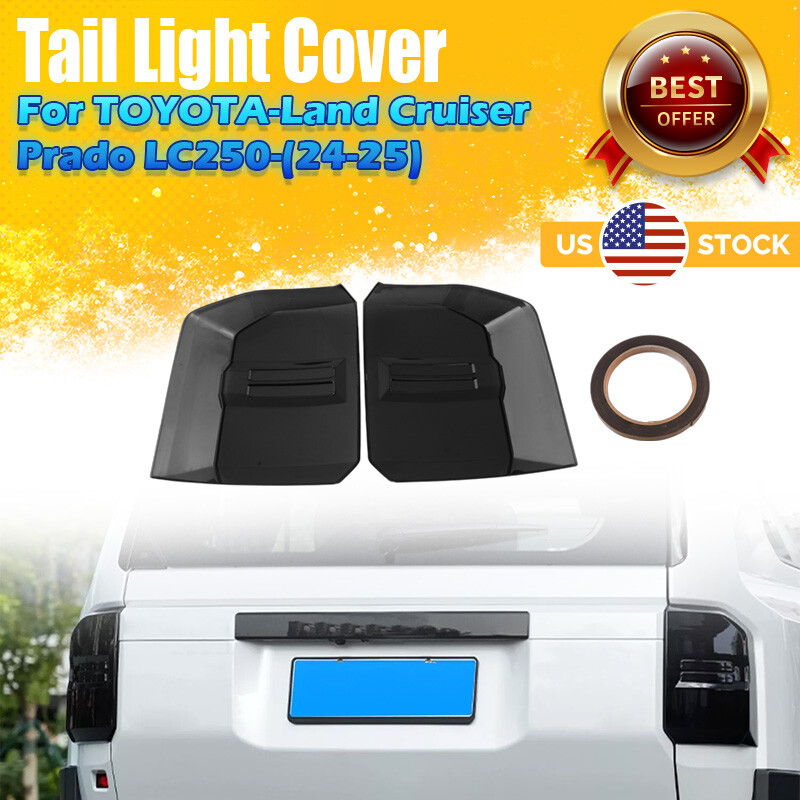 Smoked ABS Tail Light Cover Trim For 2024-2025 Land Cruiser Prado LC250 US