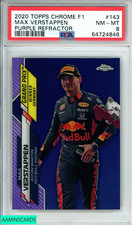 2020 TOPPS CHROME F1 MAX VERSTAPPEN #143 PURPLE REF 92 OF 399 PSA 8 NM-MT