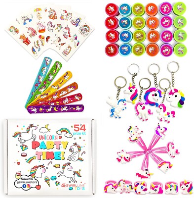 54 PACK Unicorn Toy Party Set for Kids Girls Unicorn Prizes Pinata Filler Toy