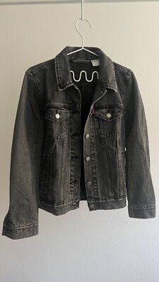 Levi s 90s Trucker Jeansjacke S grau schwarz black denim