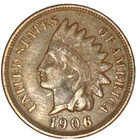 1906 INDIAN HEAD PENNY Full LIBERTY 2+ Diamonds XF Small Cent Type Coin NO28D