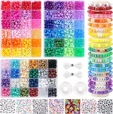 72 Colors 3000Pcs Pony Beads Bracelet Making Kit for Girls - Rainbow Kandi Frien