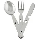 3 Piece Camping Cutlery Set Stainless Steel Fork Knife Spoon Festival Travel Hik