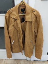 F21 Brown Faux Leather Biker Jacket