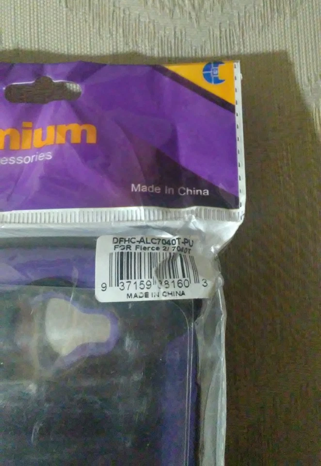 Funda de teléfono Alcatel Fierce 2 soporte púrpura negro con protector de pantalla Foto 2 de 3