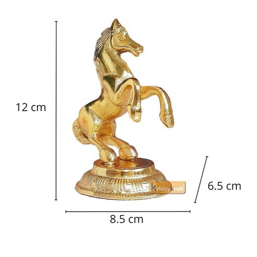 Golden Finish Jumping Horse Metal Statue for Wealth Free Ship - Picture 5 of 5