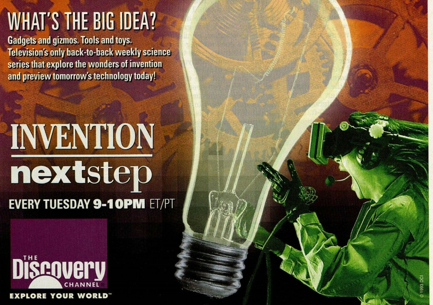 1994 Vintage Print Ad The Discovery Channel Invention Nextstep TV Show Science