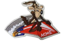 Wile E Coyote on TNT 4" Wide Embroidered Iron on Patch
