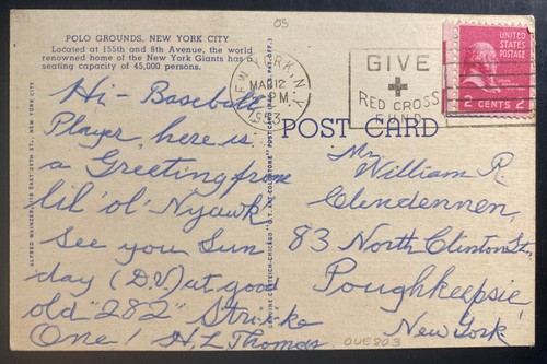1953 New York USA Picture Postcard Cover Baseball Polo Ground New York Giants - Picture 2 of 2