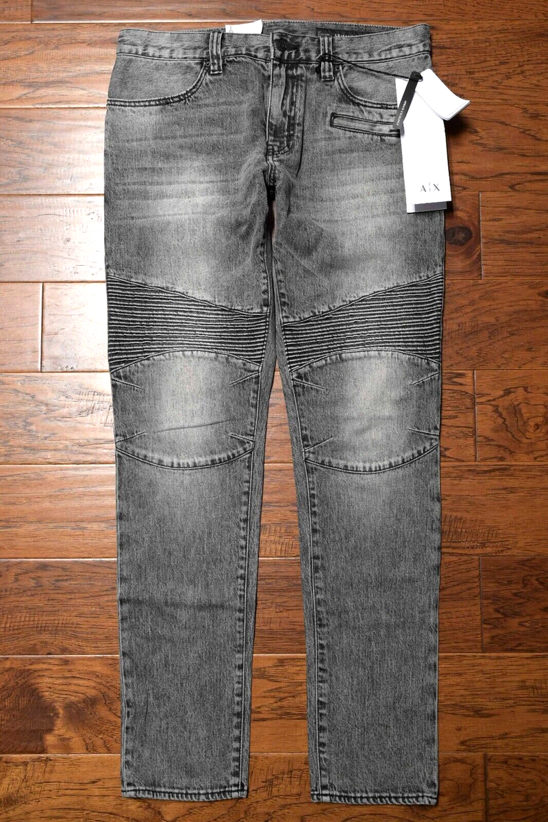 Armani Exchange A|X $210 J27 Men's Skinny Biker Gray Stretch Armani Exchange A|X $210 J27 Men's Skinny Biker Gray Stretch