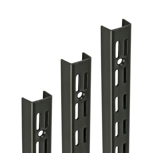Twin Slot Shelving System Uprights BLACK Wall Mounted Adjustable Modular Storage eBay