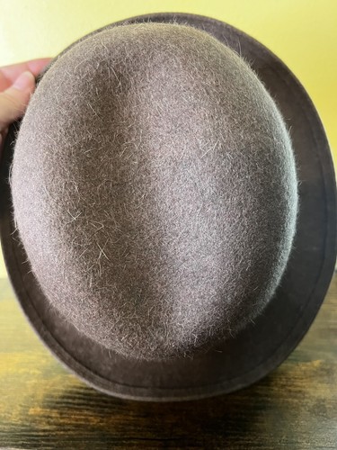 Vintage Small Borsalino Alessandria Brown Felt Fedora Size 4-1/2 Mens -- Read - Picture 5 of 11