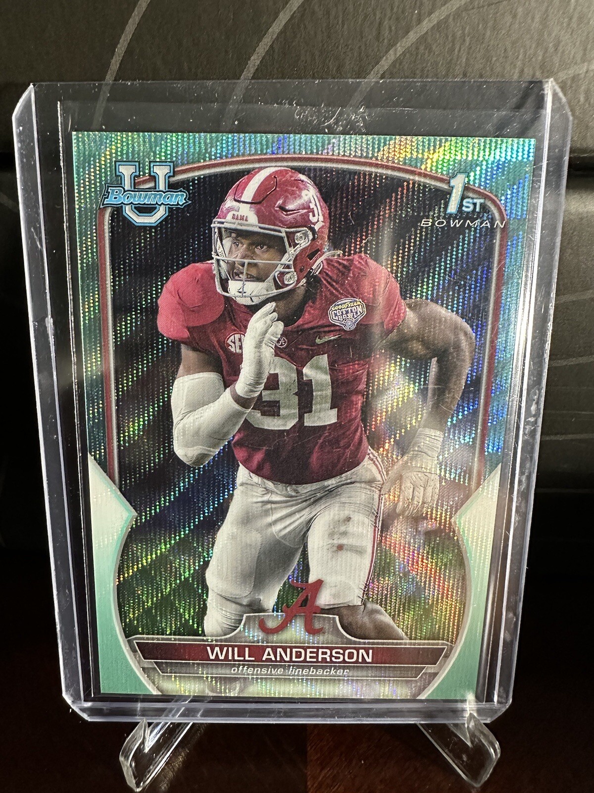 2022 Will Anderson Bowman Univ Chrome 1st Bowman Aqua Wave Refractor #52 211/299