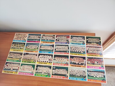 1976 TOPPS BASEBALL CARD 24 TEAM CHECKLIST SET UNCUT SHEET