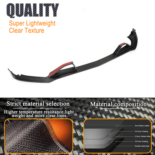 REAL CARBON Front Bumper Lip Spoiler For Mercedes Benz GLE W166 GLE63 15-19 - Picture 8 of 11