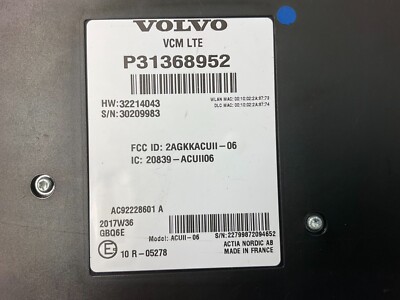 18-20 Volvo S90 XC90 Communication Connectivity Module VCM