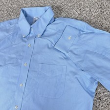 Brooks Brothers Shirt Mens 16.5 34 Blue Regent Non Iron Preppy Classic