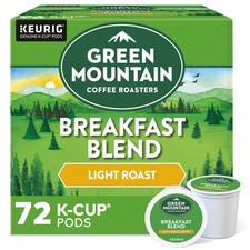 Green Mountain Coffee Breakfast Blend, Keurig K-Cup Pod, Light Roast, 72 Count