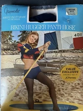 Gaymode Vintage Bikini Hugger Patio Hose JC Penney Navy  Average Size
