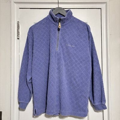 Columbia Sweatshirt Womens Medium Purple Quarter Zip Sweater Quilted Trail Adult
