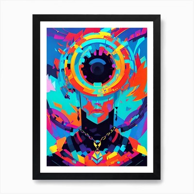 Abstraktes Gemälde, Abstrakte Kunst, Ab gerahmtes Wandbild Poster Leinwanddruck Bild