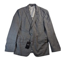 Hugo Boss Hartlay2 Gray/Black Gingham Wool Slim Fit 2-Button Blazer Mens 44R NWT