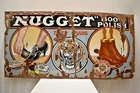 Vintage Nugget Boot Polish Porcelain Enamel Sign Tiger Brand 48x24 Advertising