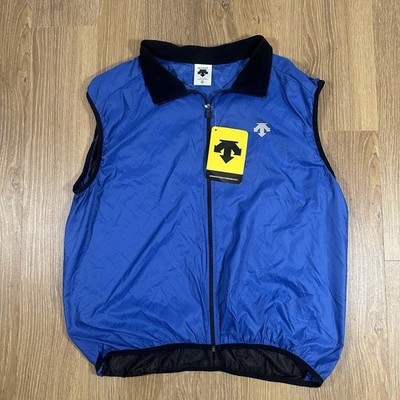 Descente Vest Mens XL Blue Nylon Zip Lightweight Athletic Mesh Back NWT 