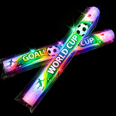 50 LED Foam Glow Sticks Soccer Theme Party White Light Up Party Baton World Cup