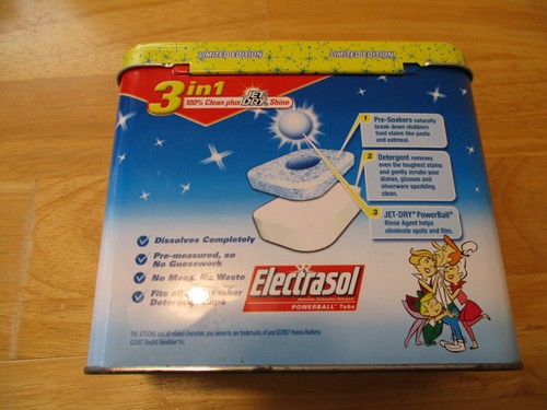 Elroy Jetson Electrasol Dishwasher Tablets Tin Can Canister 2007 Limited Edit. - Picture 2 of 2