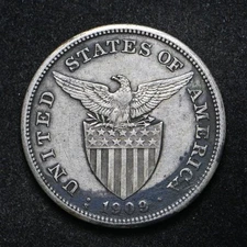 1909-S Philippines One Peso Silver (cn15605)