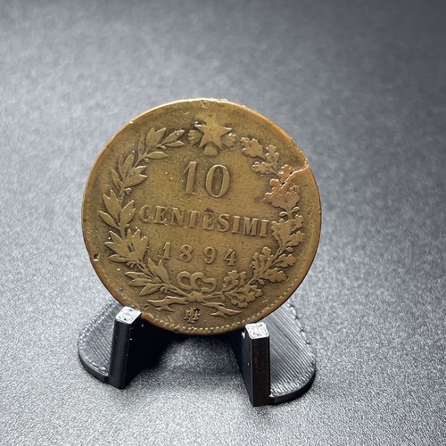 1894 Italy 10 Centesimi coin KM28 Possible Die Crack - Picture 8 of 19