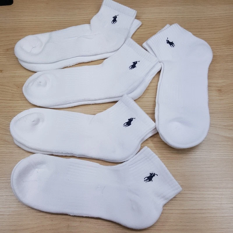 Paquete de 5 calcetines tobilleros POLO RALPH LAUREN para hombre 10-13 blancos con logotipo de pony Foto 2 de 3