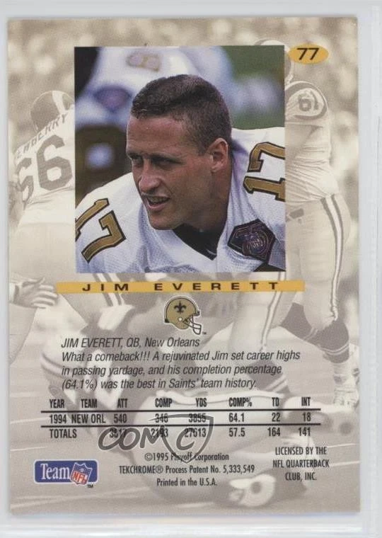 1995 Playoff Absolute Jim Everett #77 - Image 2 of 2