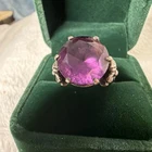 Vintage Guglielmo Cini Checkerboard Amethyst Ring Size 8 – 925 Sterling Silver