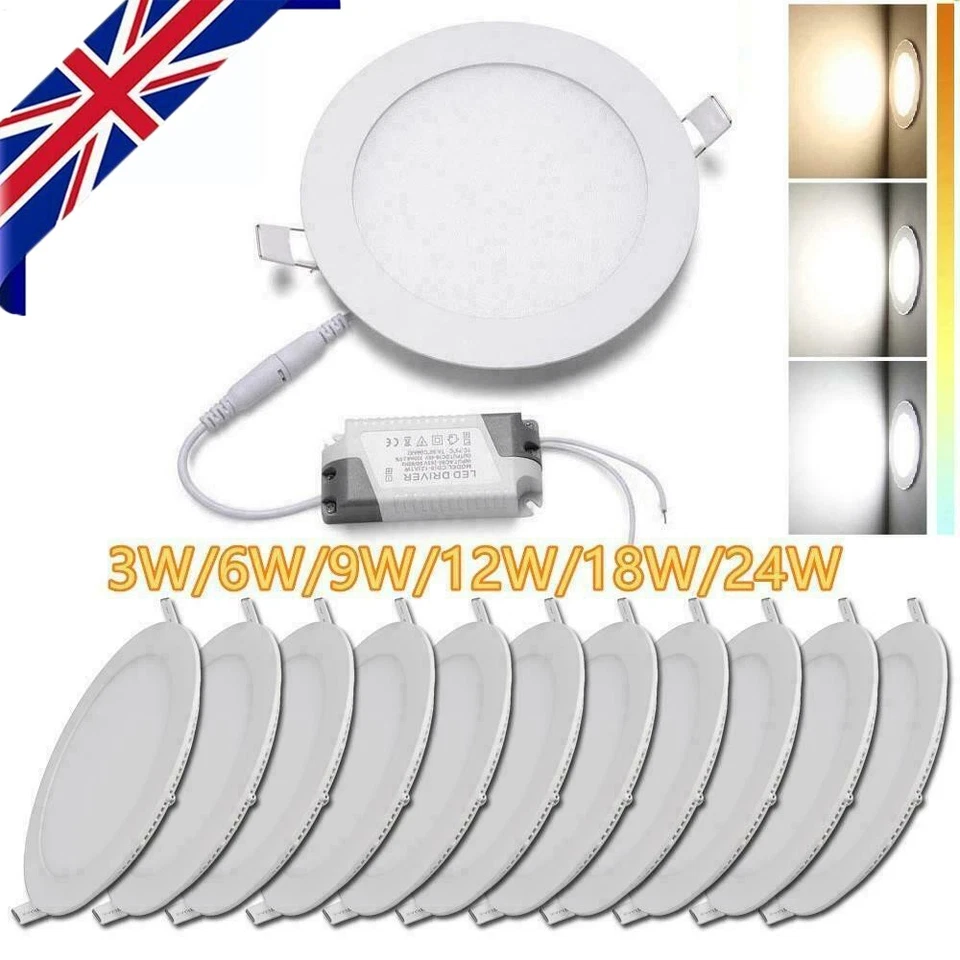 KARTOLS Ultra Thin LED Recessed Panel Ceiling Light Flat DownLights Spotlights Wall Lamp