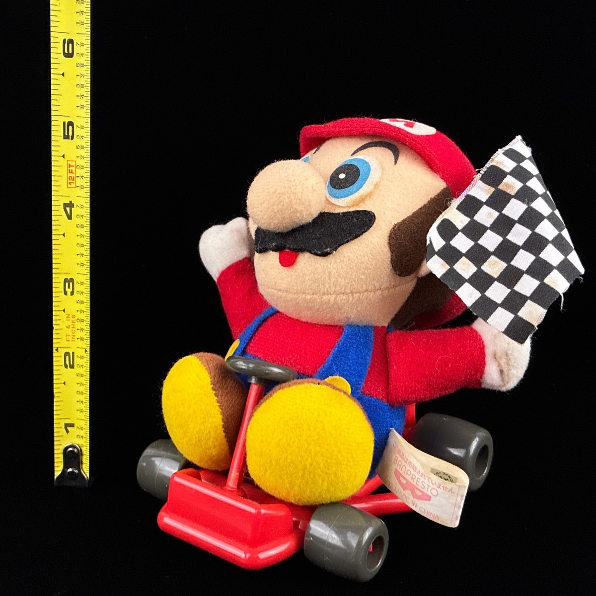 1993 Banpresto Super Mario Kart Mario Arcade Prize Nintendo Plush