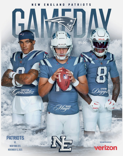 2025 New England Patriots vs New York Jets Game Program 11/13/25 Drake Maye
