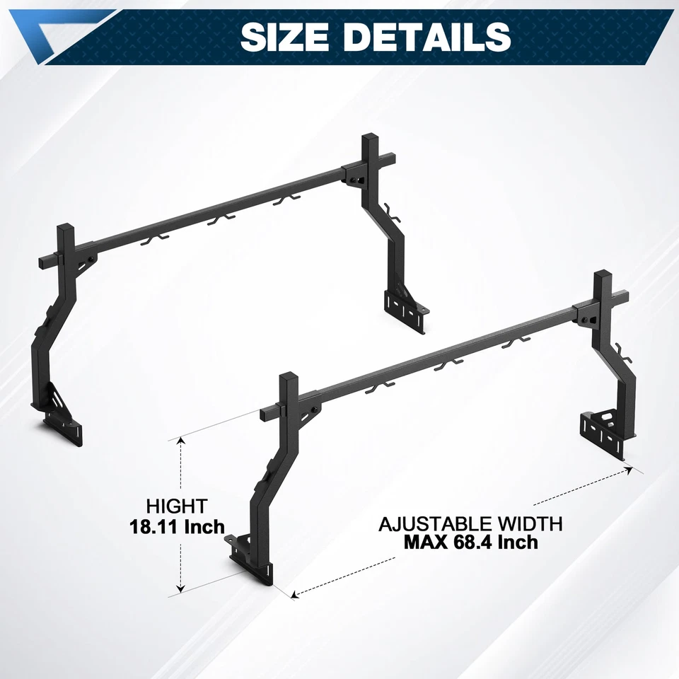 Luggage Carrier Cargo Ladder Rack For CHEVY SILVERAD 1500/2500HD/3500HD Foto 3 de 4