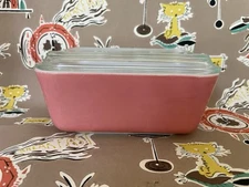 Pyrex Pink Flamingo Vintage Medium Refrigerator Dish Container 0502 With Lid