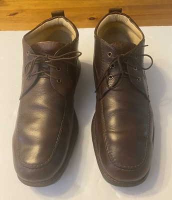 Johnston & Murphy Moc Toe Chukka Boots Brown Leather Vibram Sole Men s 10.5 M